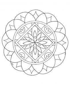 Mandala to color easy children 16